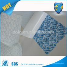 White Art paper anti-counterfeiting tamper evident VOID label printing material